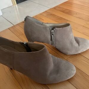 Michael Kors Suede Ankle Booties in Taupe